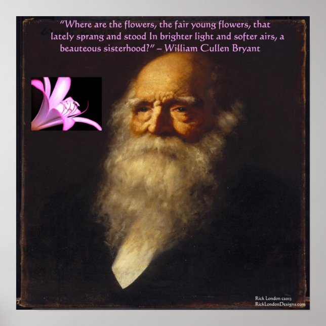 Póster del poema de flores de William Cullen Bryan (Frente)
