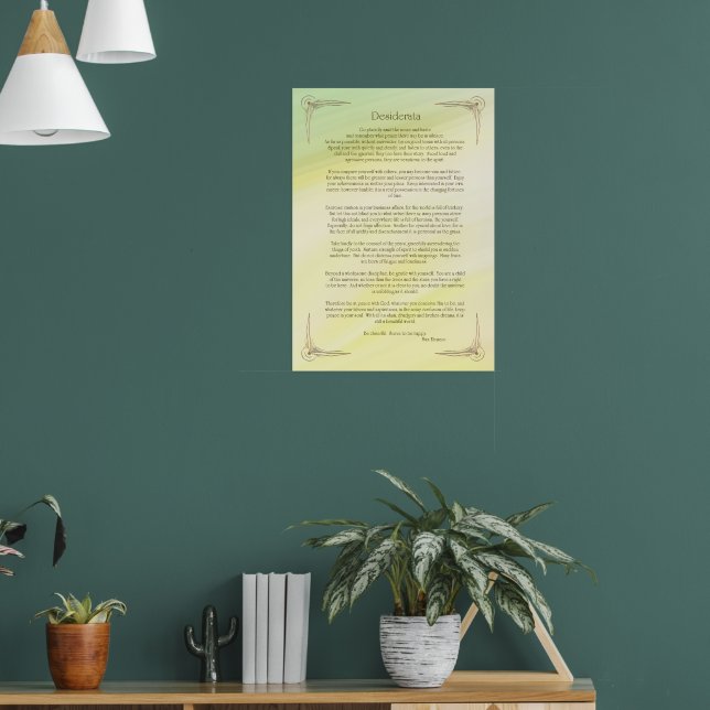 Póster del poema Desiderata de Max Ehrmann (Salón 1)