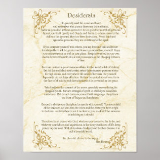 Póster del poema Desiderata de Max Ehrmann