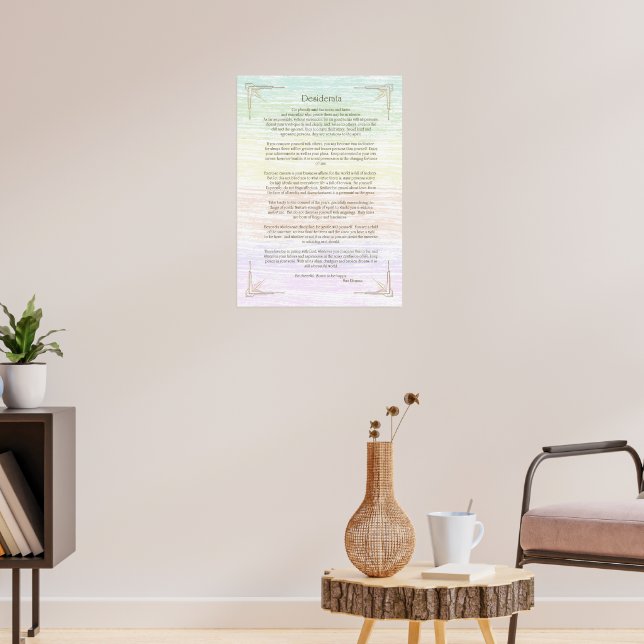 Póster del poema Desiderata de Max Ehrmann (Salón 3)