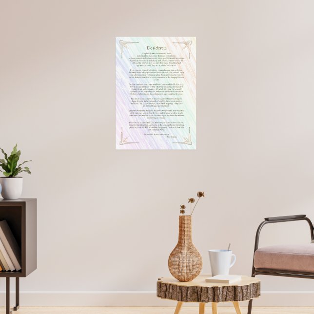 Póster del poema Desiderata de Max Ehrmann (Salón 3)