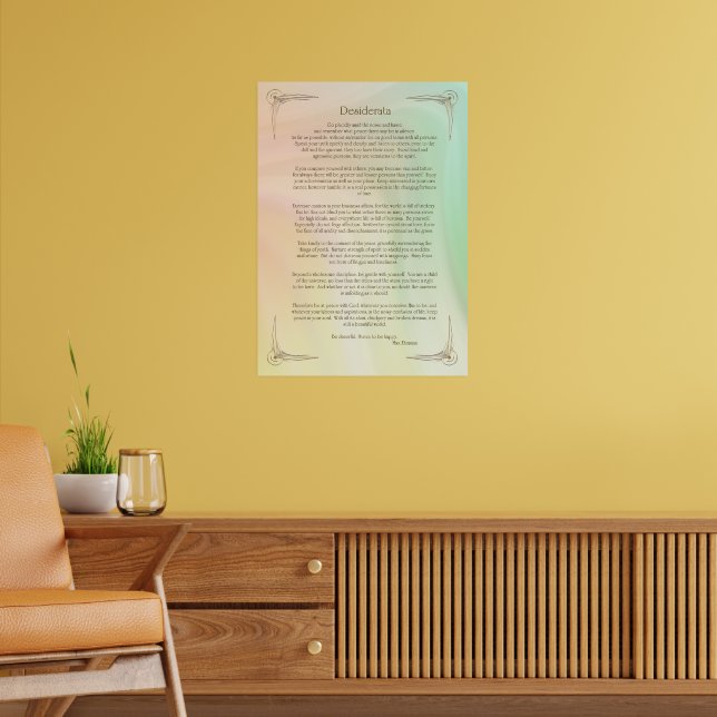 Póster del poema Desiderata de Max Ehrmann (Salón 2)