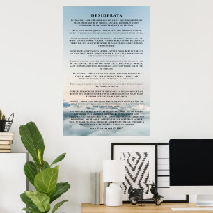 Póster del poema Desiderata sobre la nube