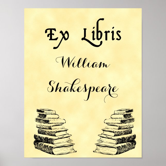 Póster Del Poster Personalizado de la Biblioteca de Libro (Frente)
