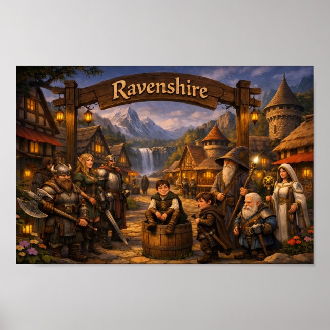 Póster del pueblo de Ravenshire (Frente)