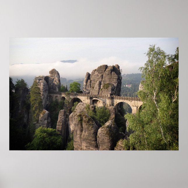 Póster del puente de Bastei en Suiza Sajona (Frente)