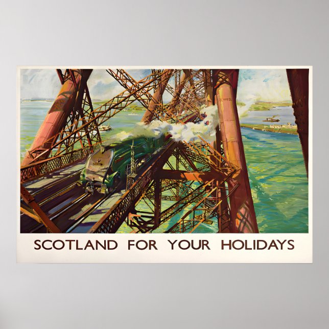 Póster del puente de Forth, Escocia para vacacione (Frente)