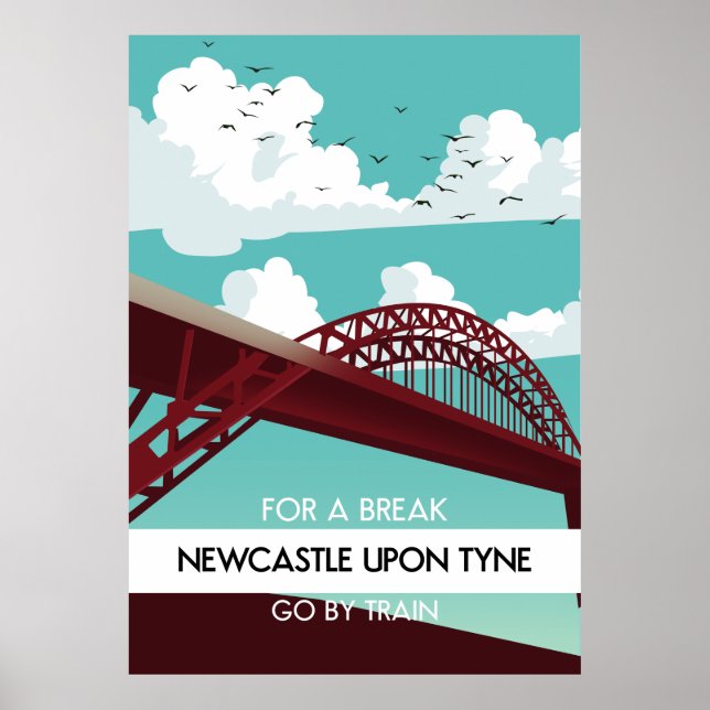 Póster del puente de Newcastle upon Tyne. (Frente)