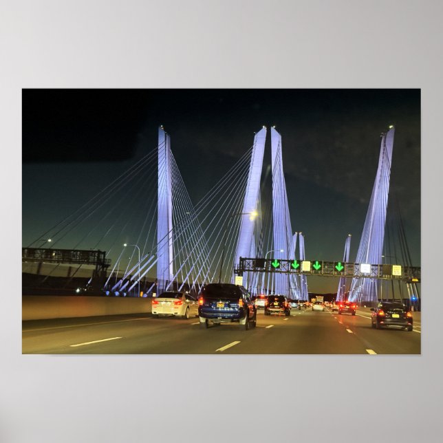 Póster del puente iluminado de Nueva York (Frente)
