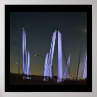 Póster del puente iluminado de Nueva York