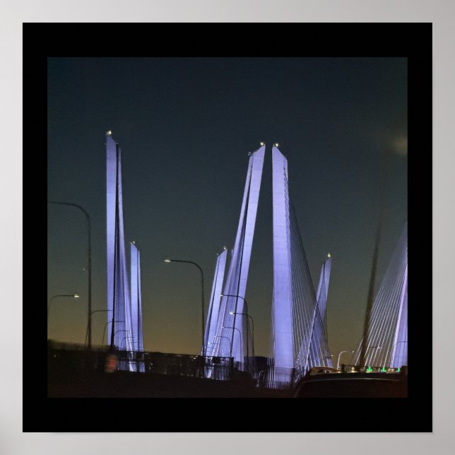 Póster del puente iluminado de Nueva York (Frente)