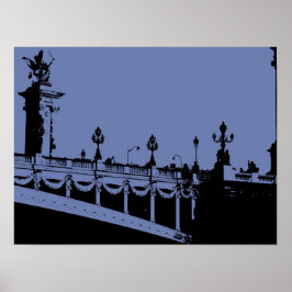 Póster del Puente Parisino Azul