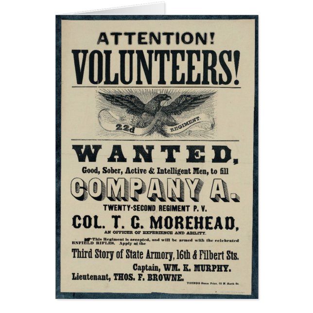 Poster del reclutamiento de la guerra civil, (Frente)