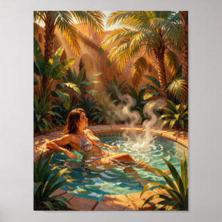 Póster del Retiro del Oasis Dorado en Luz Cálida