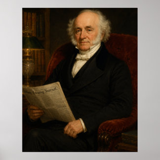 Póster del retrato de la Biblioteca de Martin Van 