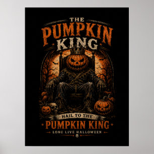 Póster del Rey Calabaza Halloween Terror en la Par
