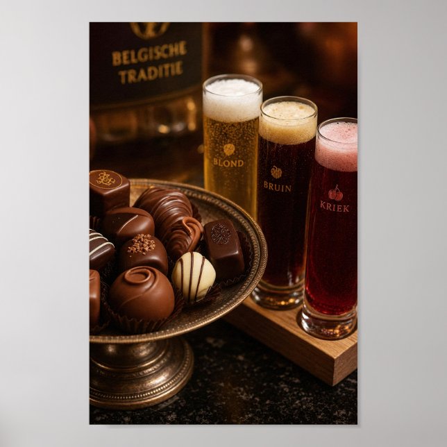Póster del Ritual de Cerveza y Chocolate Belga (Frente)