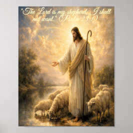 Póster del Salmo 23:1 Jesús como Pastor