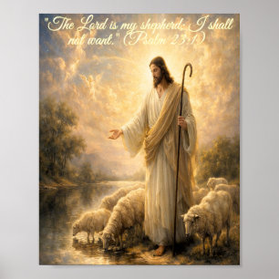 Póster del Salmo 23:1 Jesús como Pastor