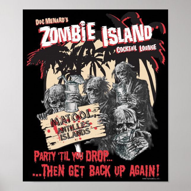 Póster del Salón de Cocktail Isla de los Zombies (Frente)