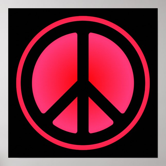 Póster del símbolo de la paz rosa (Frente)