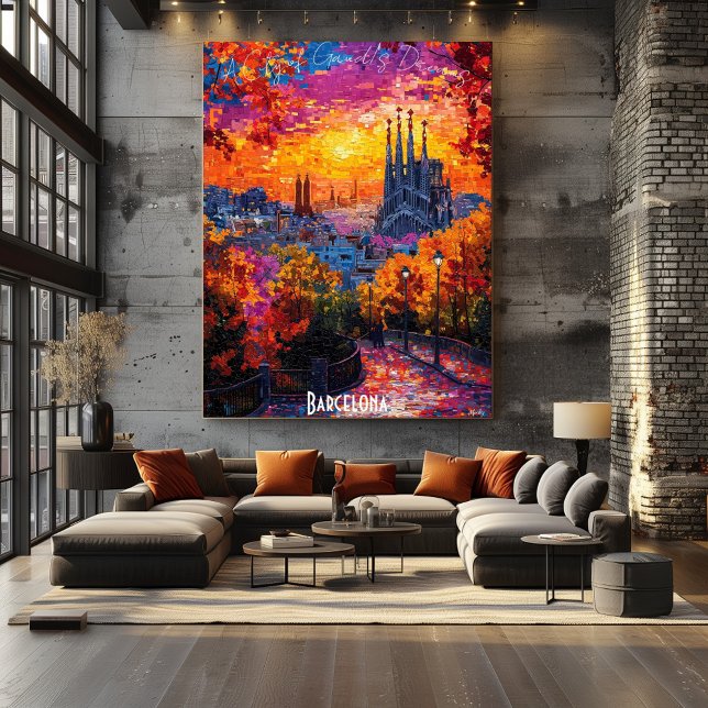 Poster del Skyline de Barcelona - Icónico arte urb (Subido por el creador)