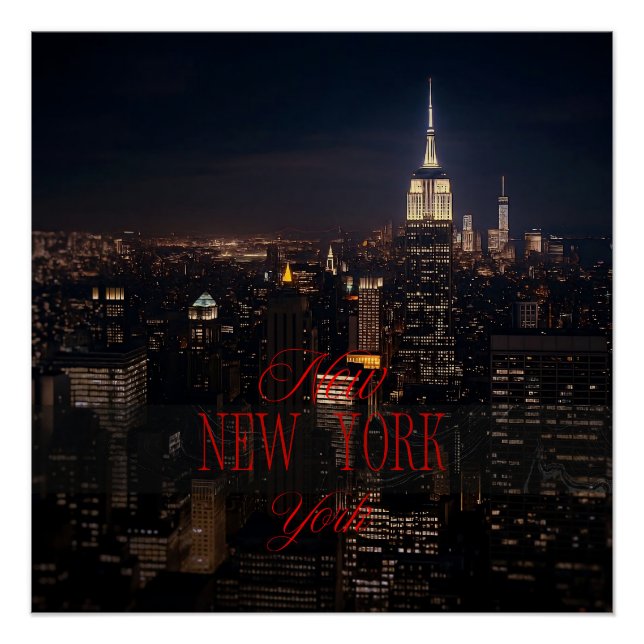 Poster del Skyline de Nueva York - Moderno Wall Ar (Anverso)