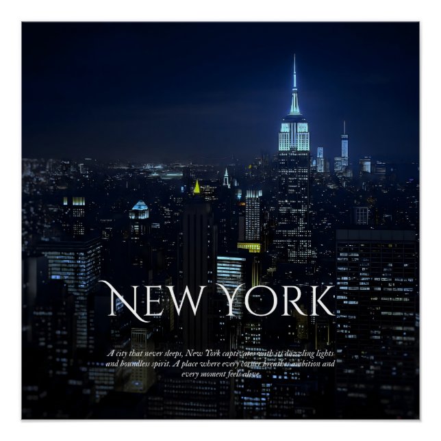 Poster del Skyline de Nueva York - Moderno Wall Ar (Anverso)