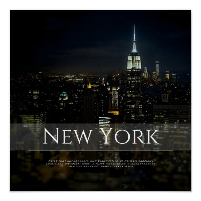 Poster del Skyline de Nueva York - Moderno Wall Ar (Anverso)