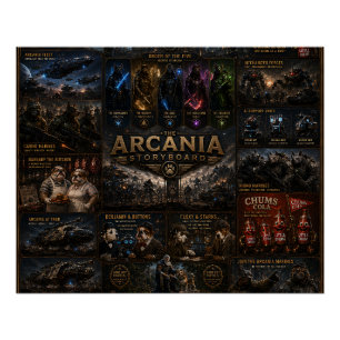 póster del storyboard de Arcania/mundo de lo arcan