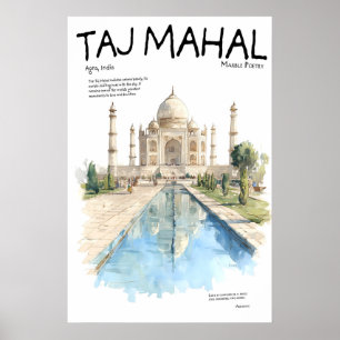 Póster del Taj Mahal Agra India Monumento  Mármol