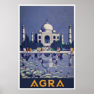 Póster del Taj Mahal Arte de Viaje a la India Impr