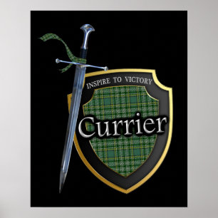 Póster del Tartán Escocés del Clan Currie Currier