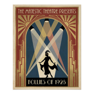 Póster del Teatro Follies de la década de 1920