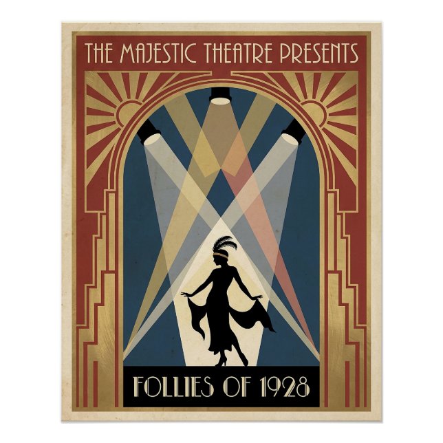Póster del Teatro Follies de la década de 1920 (Anverso)