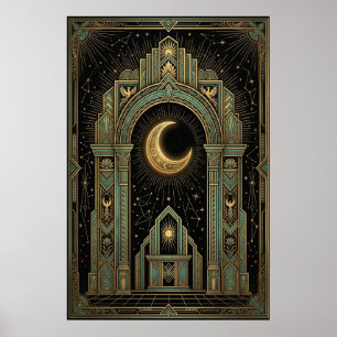 Póster del Templo Celestial Art Déco   Explosión d