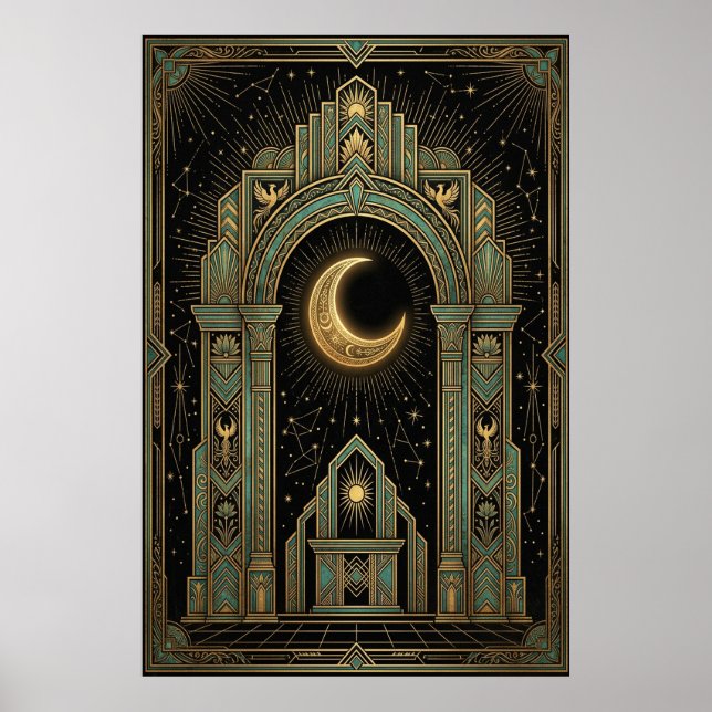 Póster del Templo Celestial Art Déco | Explosión d (Frente)