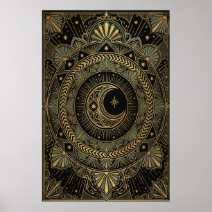 Póster del Templo Celestial Art Déco   Explosión d