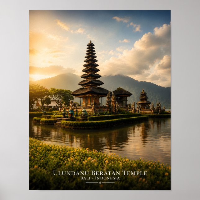 Póster del Templo Ulundanu Beratan Bali (Frente)