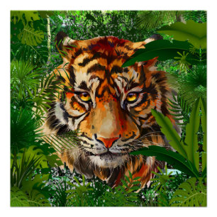 Poster del tigre de la jungla - Poster del tigre c