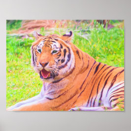 Póster del Tigre Siberiano Digital Pintado