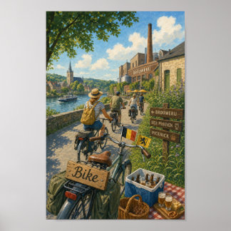 Póster del Tour en Bicicleta de la Cervecería Ribe