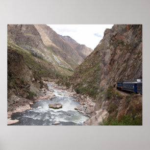 Póster del tren de Inca Rail hacia Machu Picchu