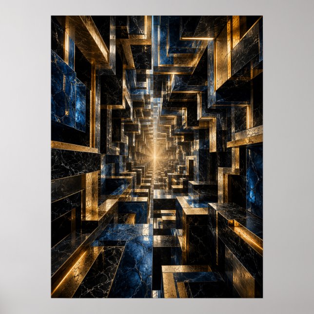 Póster del Túnel de Cubo Infinito - (Frente)