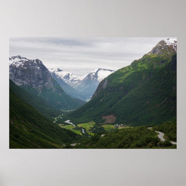Póster del valle de Hjelle en Noruega (Frente)
