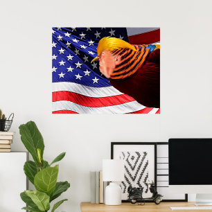 Póster del valor de la bandera de EE. UU. de Trump