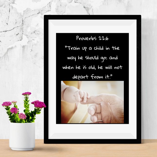 Póster del Versículo Bíblico 'Educa a un Niño' (Train Up A Child Bible Verse Poster)