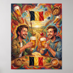 Póster del viaje de amistad de cerveza belga