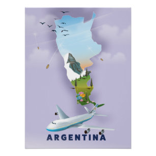 Poster del viaje del mapa de la Argentina