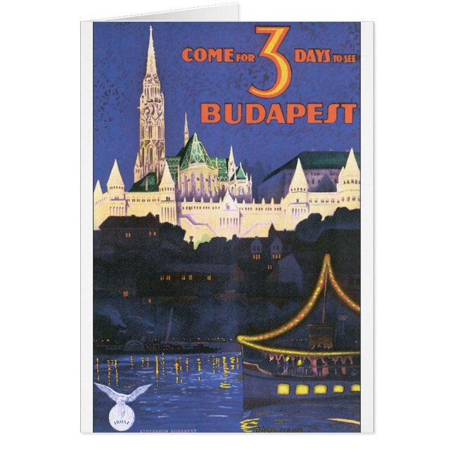 Poster del viaje del vintage de Budapest (Frente)